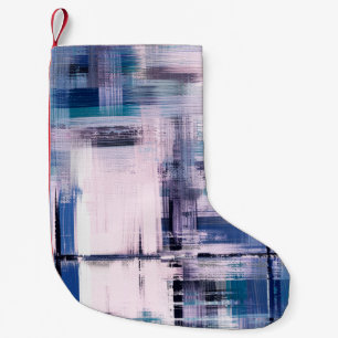 Abstrakt oljemålning på arbetsyta, hand plockade a liten julstrumpa