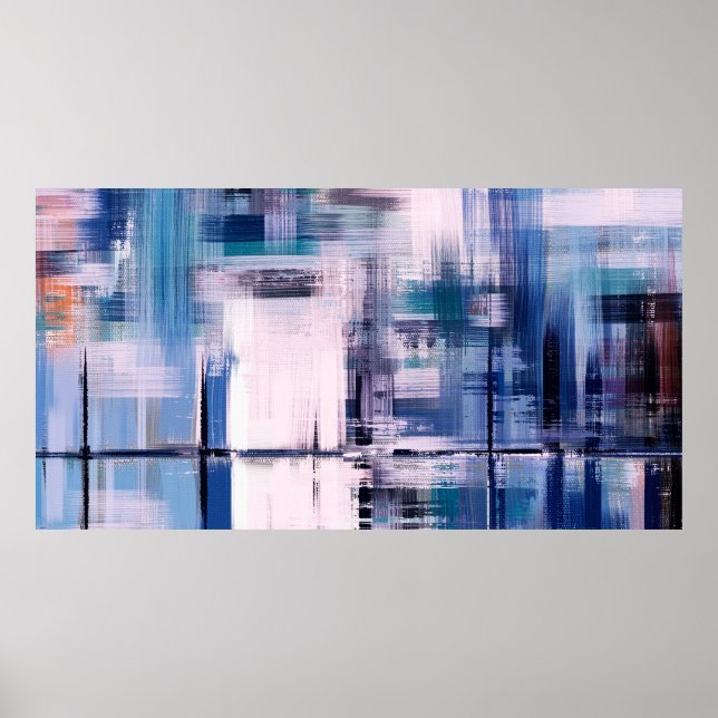 Abstrakt oljemålning på arbetsyta, hand plockade a poster (Framsidan)