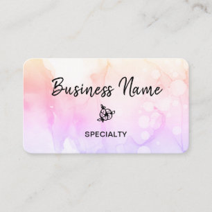 *~* Abstrakt Ombre Pastel Peach Girly Logotyp QR-k Visitkort
