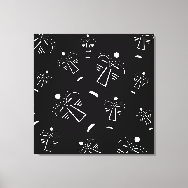 Abstrakt Onormal svart stammask Canvastryck (Framsida)