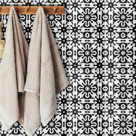 Abstrakt Op Art Black and White Geometric Mönster Kakelplatta