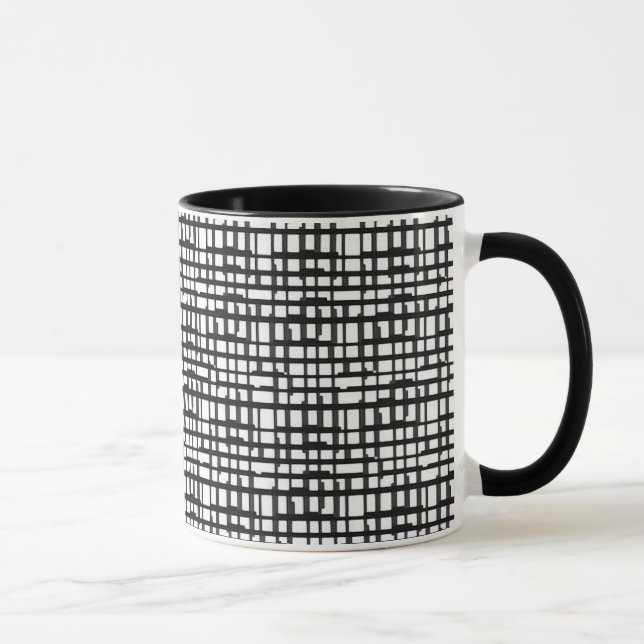 Abstrakt Optical Grid Ceramic Mugg (Höger)