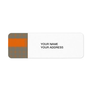 Abstrakt orange 3 returadress etikett