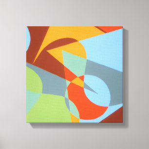 Abstrakt Orange Cowboy Boot Canvastryck