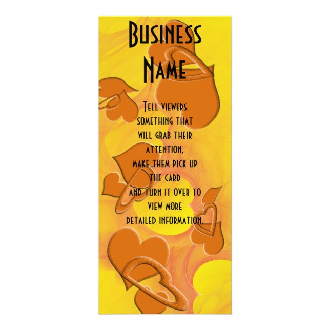 Abstrakt Orange Digital Heart Art Anpassningsbar Reklamkort (Framsidan)