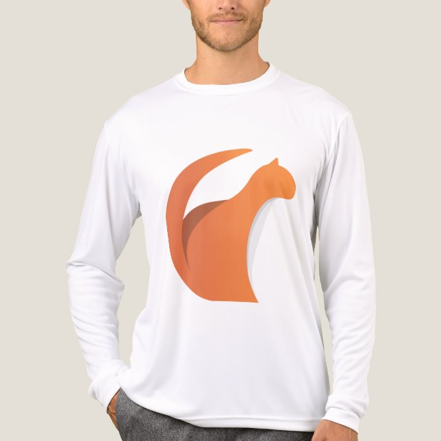 Abstrakt Orange Fox Silhouette-Logotyp T Shirt (Framsida)