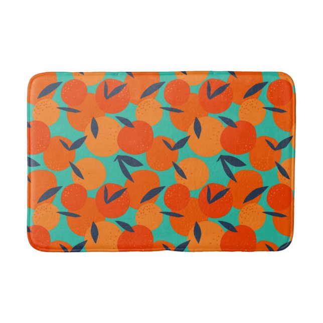 Abstrakt Orange Fruit Mönster Badrumsmatta (Framsidan)