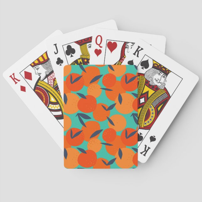 Abstrakt Orange Fruit Mönster Casinokort (Baksidan)