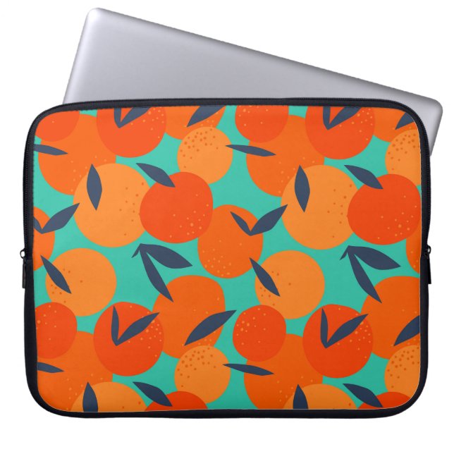Abstrakt Orange Fruit Mönster Laptop Fodral (Framsidan)