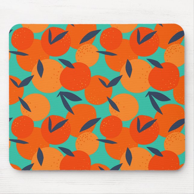Abstrakt Orange Fruit Mönster Musmatta (Framsidan)