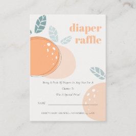 Abstrakt Orange Fruktdiaperraffel Baby Shower Tilläggskort