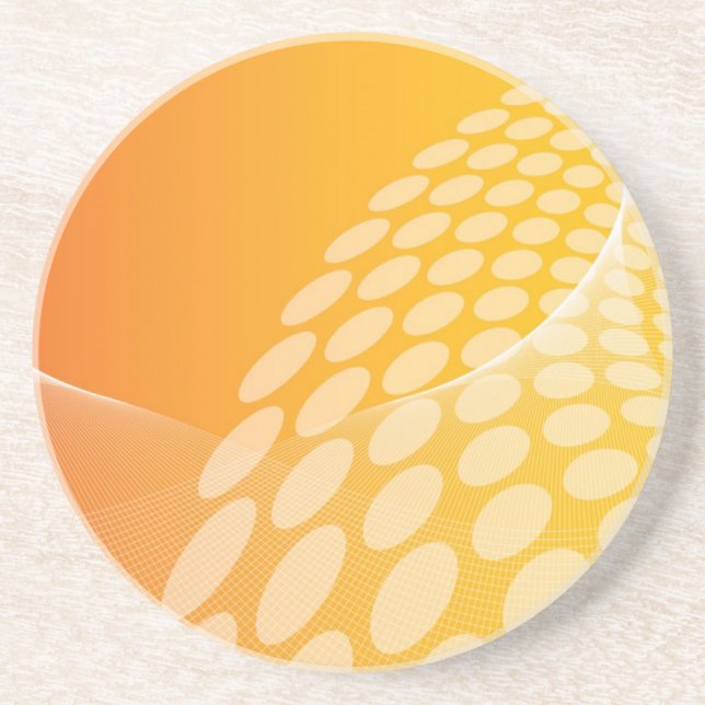 Abstrakt Orange Geometrisk Sandstens Coaster Underlägg Sandsten (Framsidan)