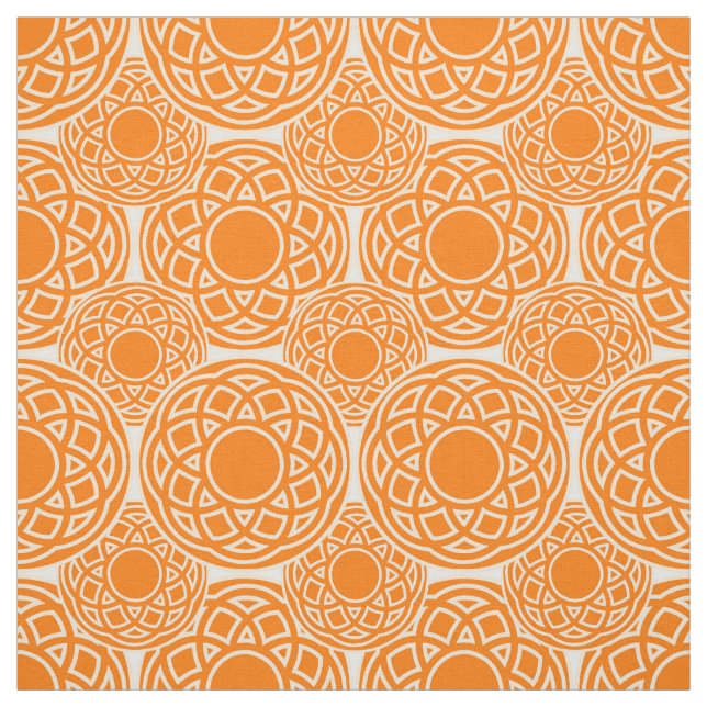 Abstrakt orange geometriskt mönster tyg (Provkarta)