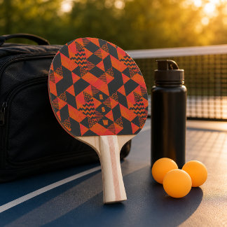 Abstrakt Orange Grå Geometrisk Monogram Pingisracket