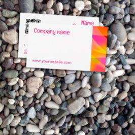 Abstrakt orange gult fuchsia QR-Affärskort Visitkort