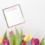 Abstrakt orange lila grönt gräns anteckningsblock<br><div class="desc">Abstrakt orange lila gult grönt  gräns Anteckningsblock. Personlig Stationery. Lägg till ditt namn.</div>