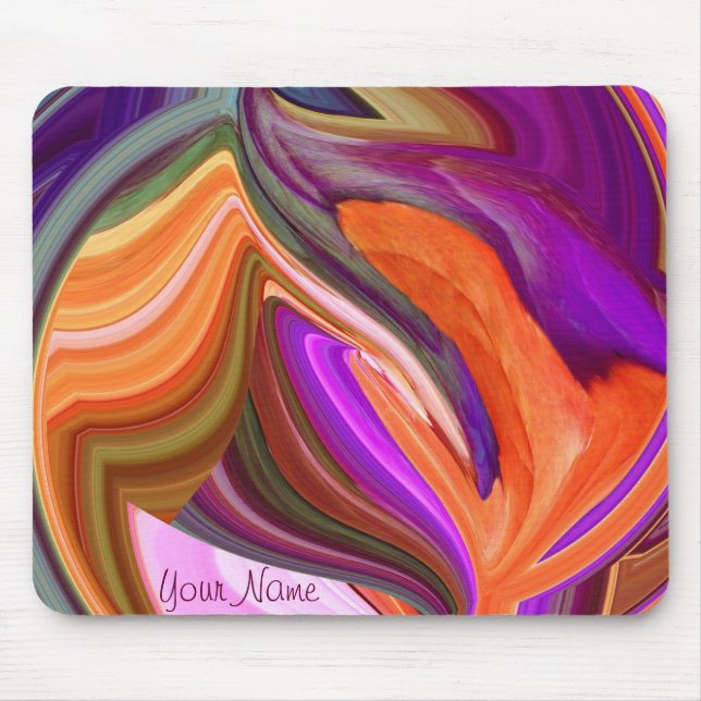 Abstrakt Orange Löv Art Mousepad *personalize* Musmatta (Framsidan)