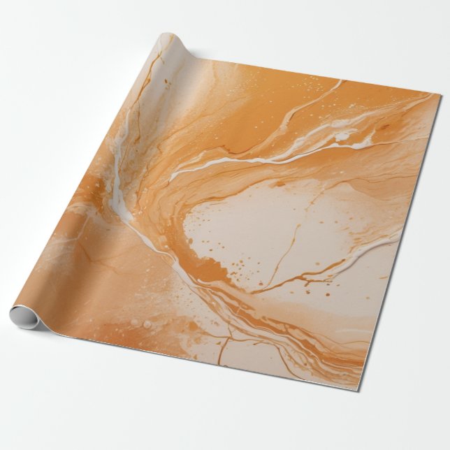 Abstrakt orange marble struktur presentpapper (Utrullad)