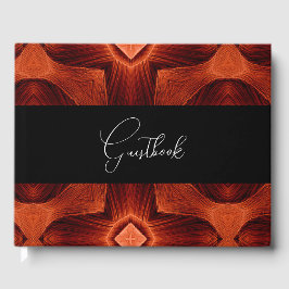 Abstrakt Orange Mönster Vintage bröllop Gästböcker