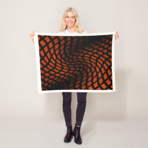 Abstrakt orange och svart geometrisk mönsterfleece fleecefilt
