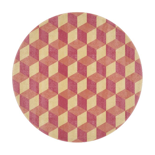 Abstrakt Orange Red Cube Mönster (Framsidan)