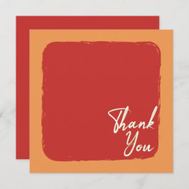 Abstrakt Orange Röd och vit text Tack Kort