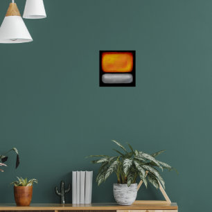 Abstrakt Orange Silver Black Poster