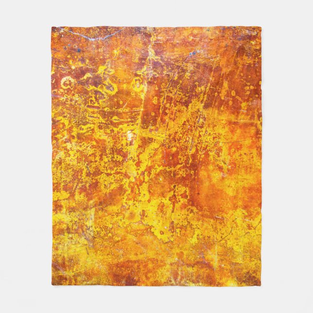 Abstrakt orange struktur betongvägg,  fleecefilt (Framsidan)