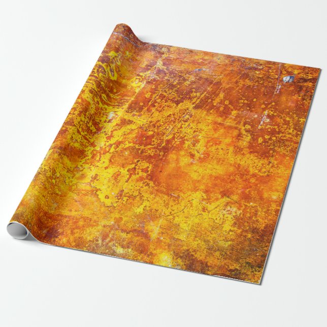 Abstrakt orange struktur betongvägg,  presentpapper (Utrullad)