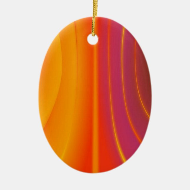 Abstrakt Orange Swirl Ornament (Framsidan)