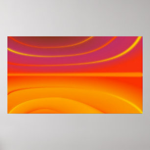 Abstrakt Orange Swirl Poster