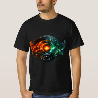 Abstrakt Orange Teal Futuristisk Energi Öga T Shirt