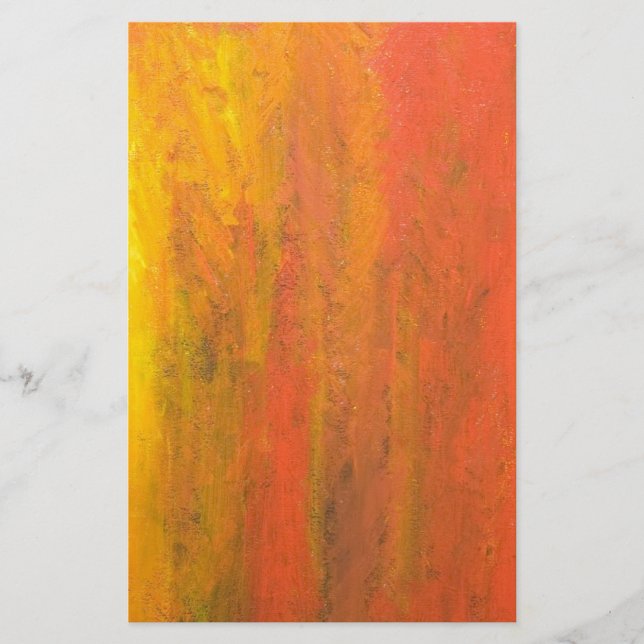 Abstrakt Orange Träd Trunk Brevpapper (Framsida)