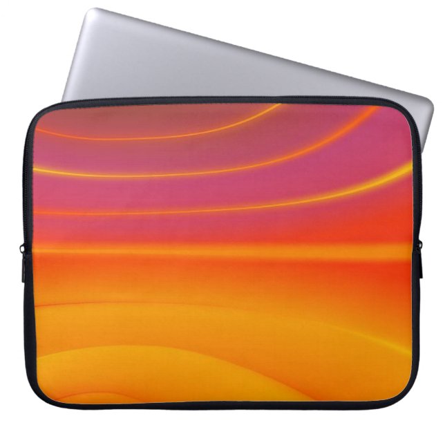 Abstrakt orange virvlande datorskydd laptop fodral (Framsidan)