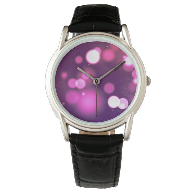 Abstrakt Orbs Rosa/Lila Whimsical Design Dots Armbandsur (Framsida)