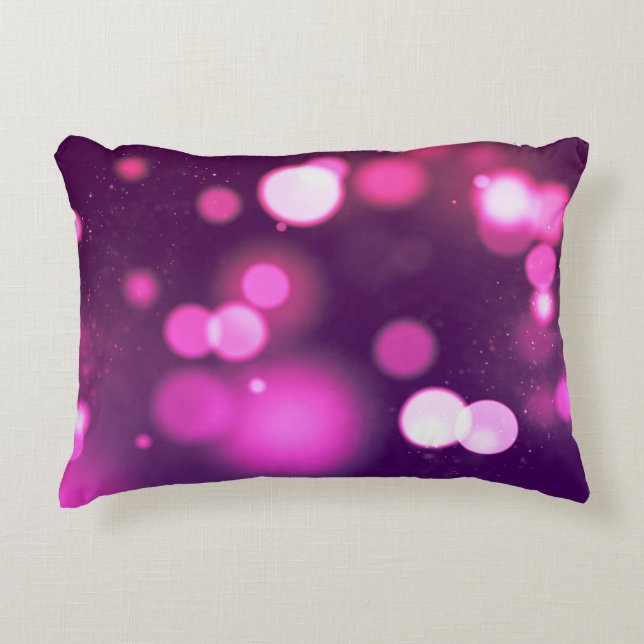 Abstrakt Orbs Rosa/Lila Whimsical Party Design Prydnadskudde (Framsidan)