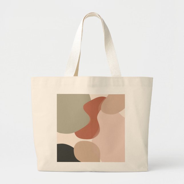 Abstrakt Organisk Blobkonst – Modern Minimalism Jumbo Tygkasse (Framsidan)