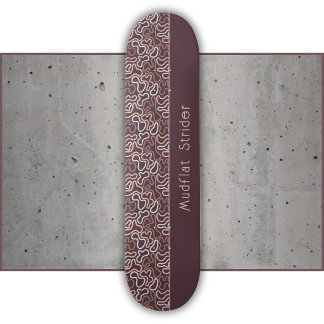 Abstrakt Organisk Linje Brun Slätt Lugnt Mini Skateboard Bräda 18,5 Cm