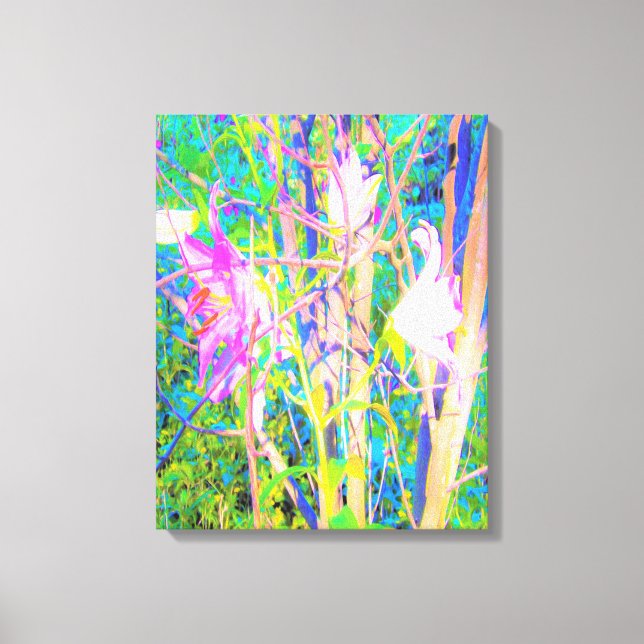 Abstrakt Oriental Lilies in My Rubio Garden Canvastryck (Framsida)