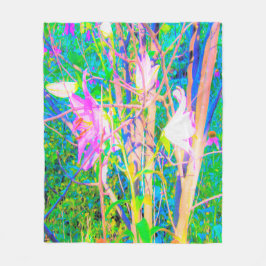 Abstrakt Oriental Lilies in My Rubio Garden Fleecefilt