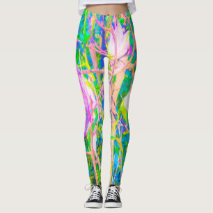 Abstrakt Oriental Lilies in My Rubio Garden Leggings