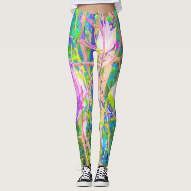 Abstrakt Oriental Lilies in My Rubio Garden Leggings (Framsida)