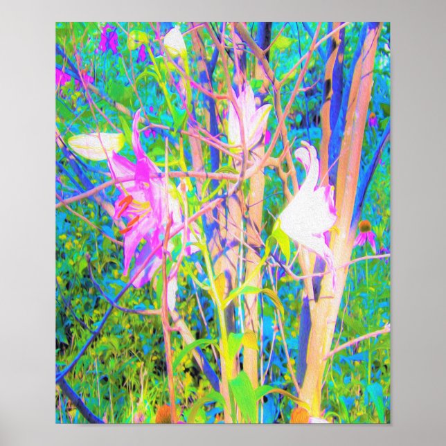 Abstrakt Oriental Lilies in My Rubio Garden Poster (Framsidan)