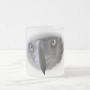 Abstrakt Örn Ansikte Matt Glas Mugg