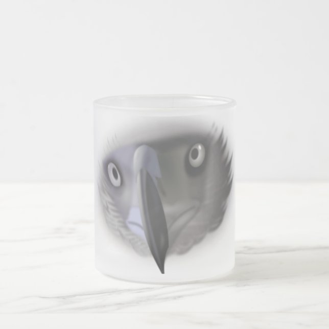 Abstrakt Örn Ansikte Matt Glas Mugg (Center)