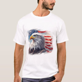 Abstrakt Örn med Flagga – Konstnärlig USA-design T Shirt