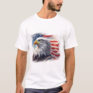 Abstrakt Örn med Flagga – Konstnärlig USA-design T Shirt