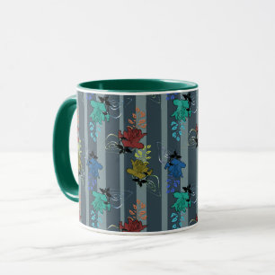 Abstrakt ornamental dekorativ retro randig linje mugg