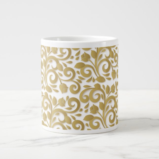 Abstrakt Ornamental Flowered Jumbo Mugg (Framsidan)