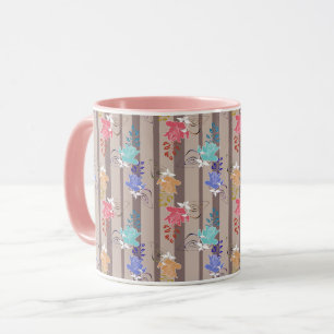 Abstrakt ornamentik dekorativ retro randig linje mugg